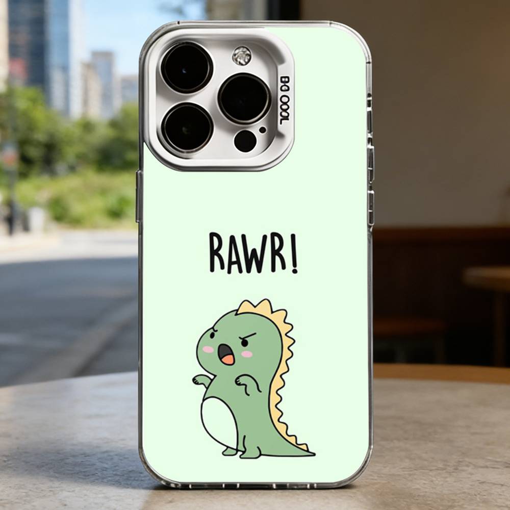 

Cute Dinosaur White Shockproof Phone Case For iPhone 16,15,14,13,12,11,Pro,XS,Max,Plus,Mini,SE iPhone17Pro