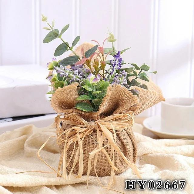 

Имитация льна в горшке искусственный цветок украшение свадебное украшение букет из сушеных цветов искусственный цветок HY02667