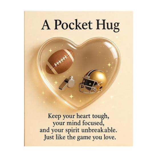 Sports-Themed Pocket Hug Football Golf Tennis Soccer Baseball Pocket Hug Heart Token Emotional Support Gift