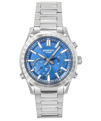 Edifice Analog Chronograph Smartphone Link Stainless Steel Blue Dial Solar EQB-1300D-2A 100M Men's Watch
