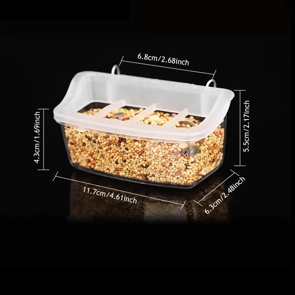 Bird Feeder Cups Parrot Bird Cage Feeder Bowl Plastic Hanging Food Container Bowl for Birds Indoor Outdoor Bird Accessories