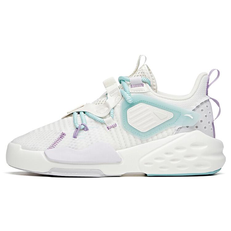 

New ANTA Badao Mid White Blue Purple Women s 122128084-3 35.5
