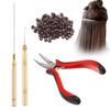 Kits d'outils pour extensions de cheveux Pince Crochet de traction Appareil à perles avec 500 anneaux en silicone LS