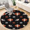 1PC Halloween Cats Office Round Area Rug, Mat Suitable For Office, Under Office Chairs Bedroom Living Room Home Decor, Room Deco