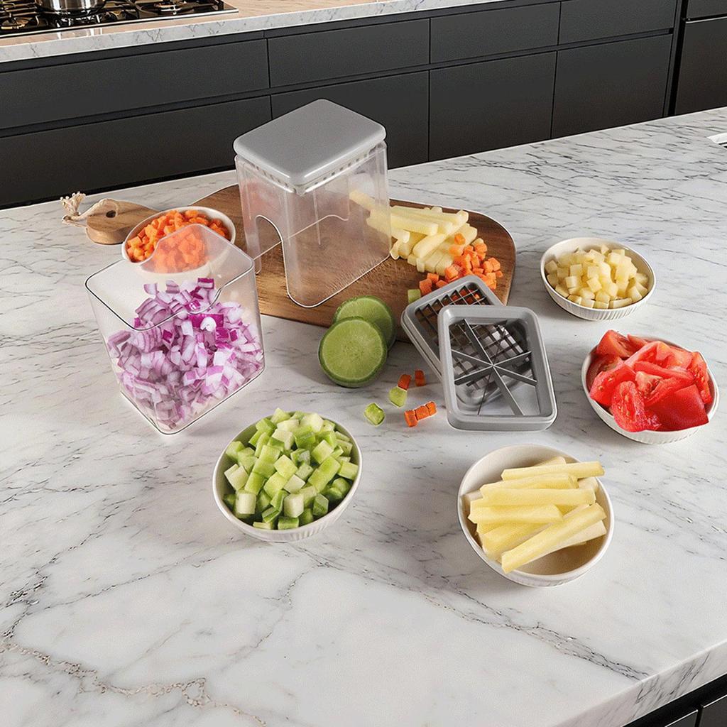 Vegetable Chopper 4-in-1 Manual Multifunctional Cutter with Container Chopper Vegetable Cutter for Ginger Onion Carrot Tomato