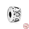 925 Silver Love Collection Beaded Pendant Charm Accessory Bracelet Women 'S Diy Jewelry