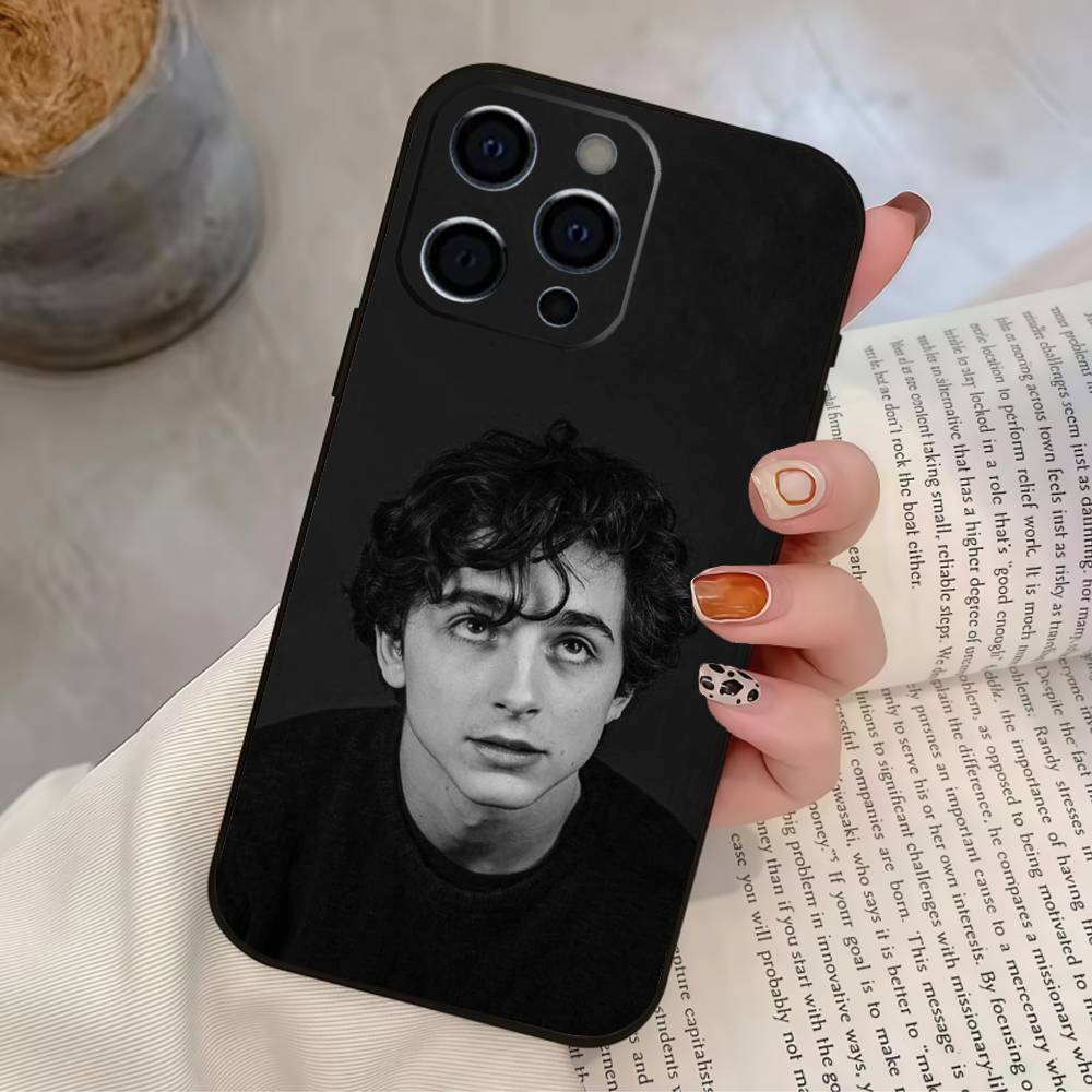 T-Timothee C-Chalamet Phone Case For iPhone 17,16,15,14,13,12,11 Plus,Pro Max,XS,Soft Black Cover iPhone15plus