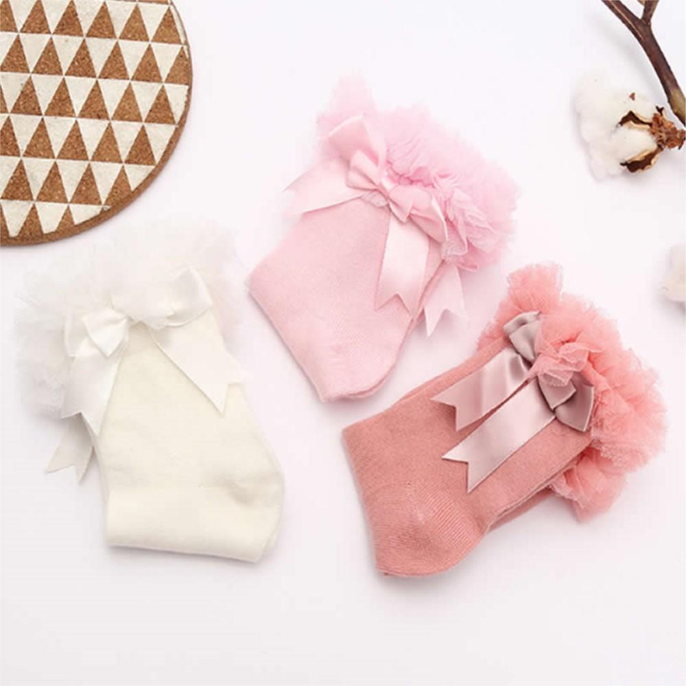 Newborn Baby Knee High Stockings Girls Lace Princess Stocking Spring Autumn Period Girls Cotton Baby Princess Lace Tights