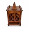 Solid Sheesham Wood Pooja Mandir | Indian Temple for Home | Handcrafted Wooden Mandir with Drawer & Jali Doors | Ethnic Hindu Altar Shrine
