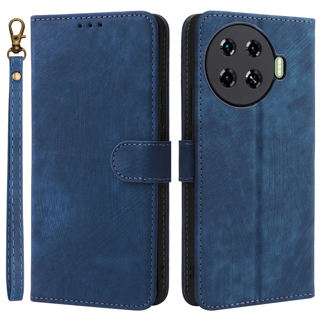 För TECNO Spark 20 Pro+ KJ7 Fodral med Handrem RFID-blockerande Plånbok Läderskydd