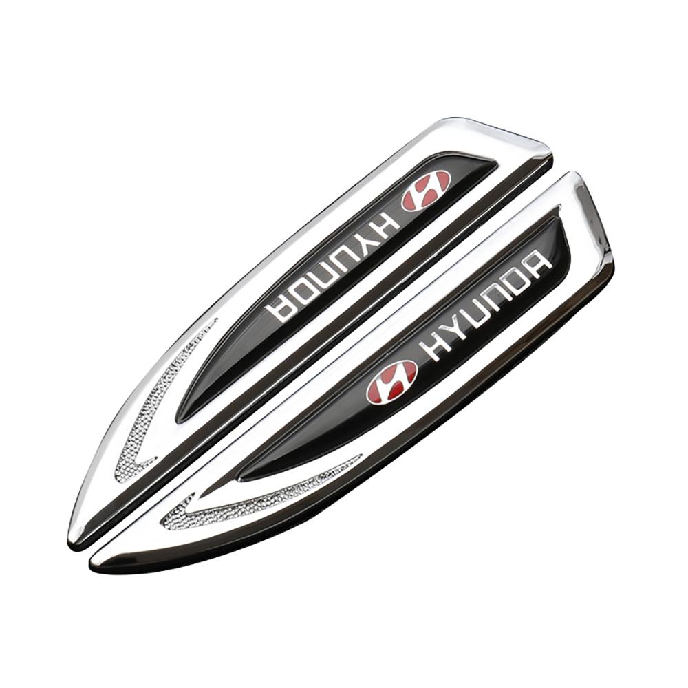 Car 3D Metal Logo Side Body Fender Sticker Car Accessories For Hyundai Elantra Genesis Tucson Solaris Accent Azera I20 I30 IX35 TT32