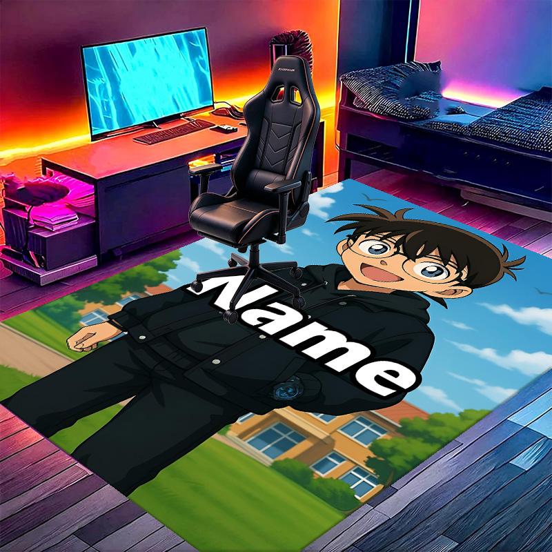 Custom Name Personalized Anime Print Carpet, Versatile Home Decor Rug, for Playroom, Apartment, Balcony, Entryway, Hallway Gift