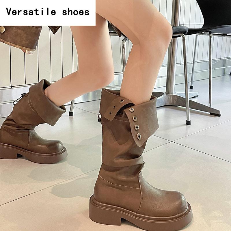 Винтажные дизайнерские женские сапоги до колена — фото 5