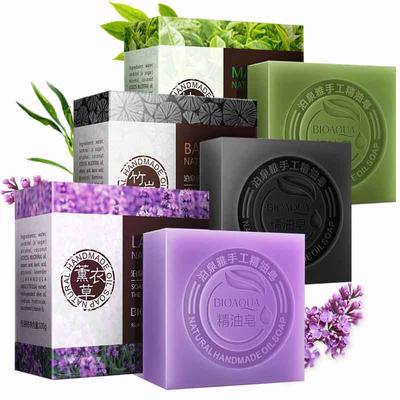 Jabón de carbón de bambú, jabón Matcha, lavanda, aceite esencial limpiador, jabón de belleza para la piel, jabón hecho a mano, cosméticos
