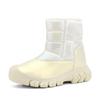 Rutschfeste Winterstiefel für Mädchen und Jungen – wasserdicht, samtgefüttert, hoher Schaft aus Leder.