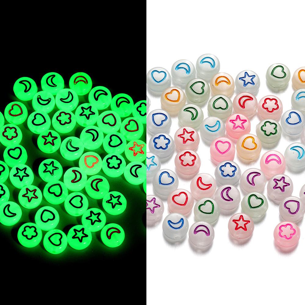 100 Stück/Beutel 7mm Acryl Buchstabenperlen Alphabet Rund Flach Lose Perlen Handgefertigt Für DIY Armband Schmuckherstellung Zubehör