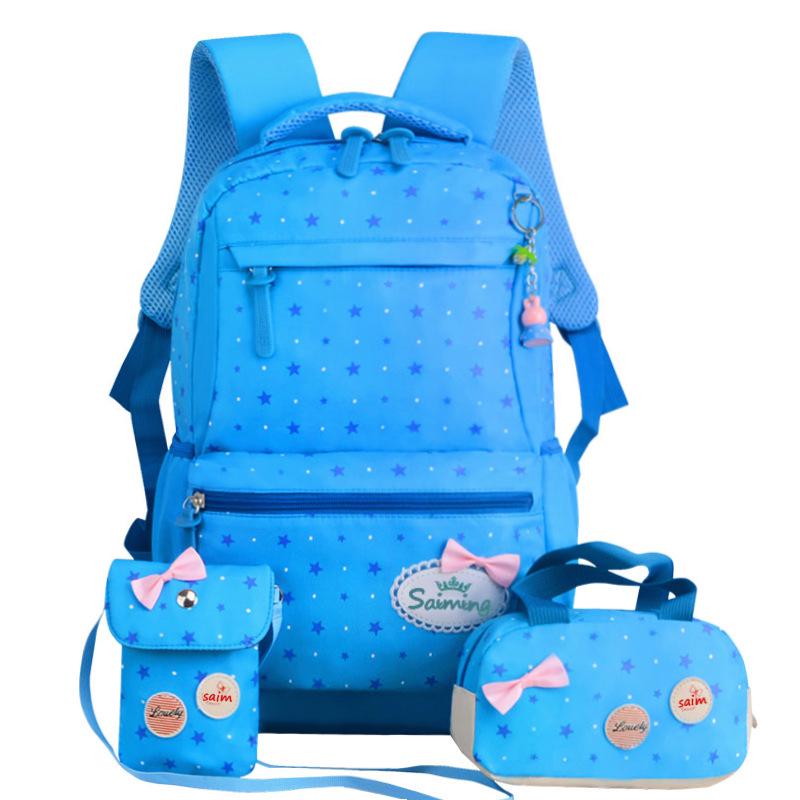 3pcs/set School Bag Backpacks Schoolbag Fashion Kids Lovely Backpack for Children Girls Bag Student
