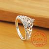 Bagues Couronne en Argent Sterling 925 Zircon AAA pour Femmes Mode Mariage Fiançailles Fête Cadeau Charme Bijoux