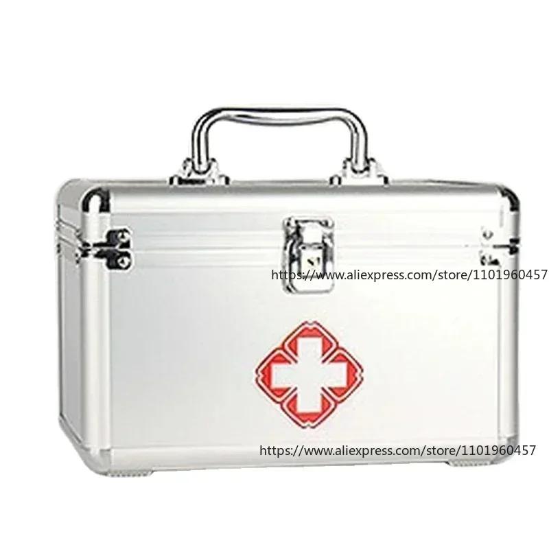 12 Inch Aluminum Alloy Portable Medicine Box Set, First Aid Kit, Outdoor Calls Case, Pill Holder, Pills Organizer, Pills Holder