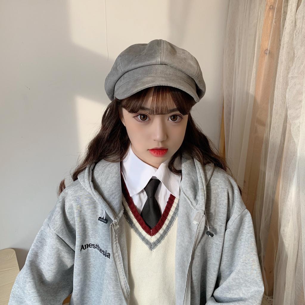 Octagonal Hat Women'S Beret Japanese Versatile British Retro Newsboy Hat Women'S Trend