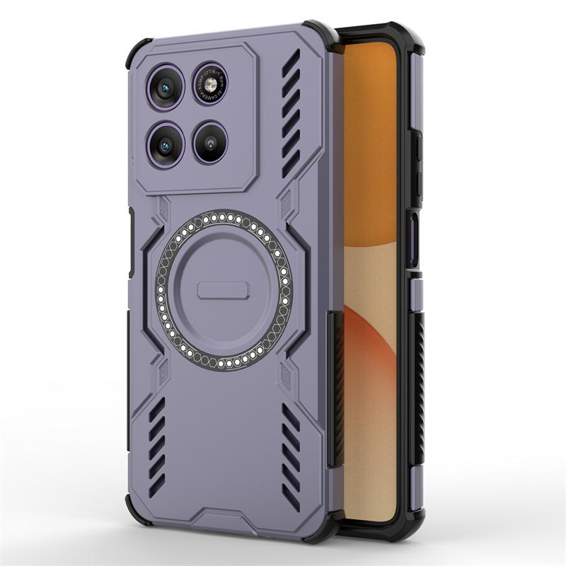 

Чохол для Motorola Moto G57 Power Для Moto G57 Power Armor Магнітна адсорбція Бездротова зарядка Задня кришка Для чохла Moto G57 Power Motorola Moto G57 Power фіолетовий