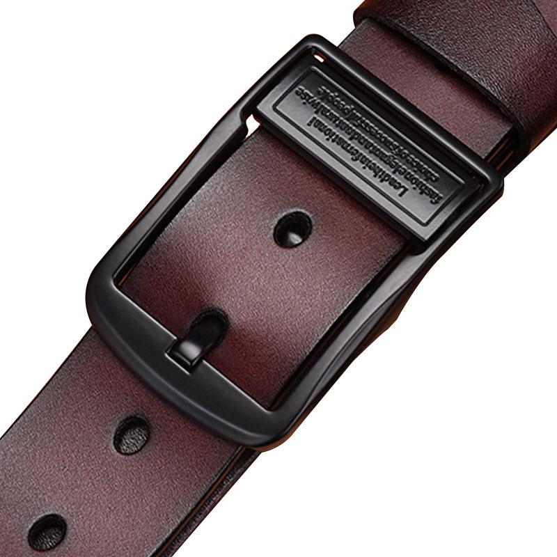 Men'S Belt Leather Pin Buckle Pure Cowhide No Interlayer Belt Men'S Trendy Casual Jeans Belt