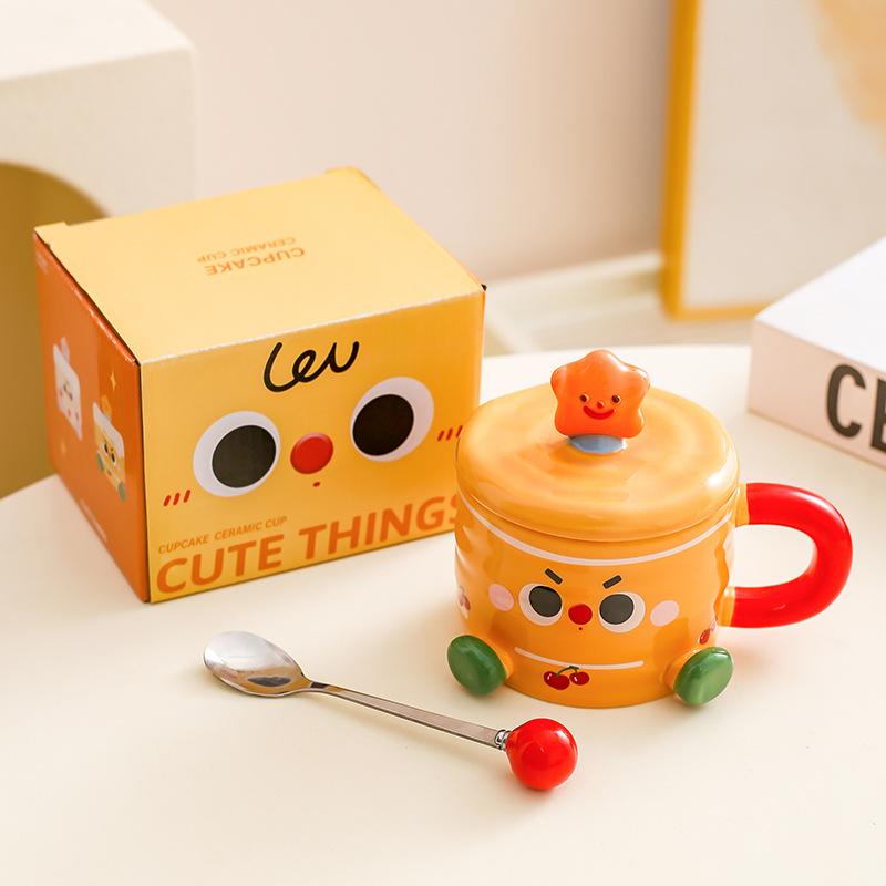 Cupa Cană Ceramică Creativă Drăguță Păpușă Cupă Apă Cadou Cupă de Cuplu Cupă Cafea Cupă Lapte Cupă Mic Dejun