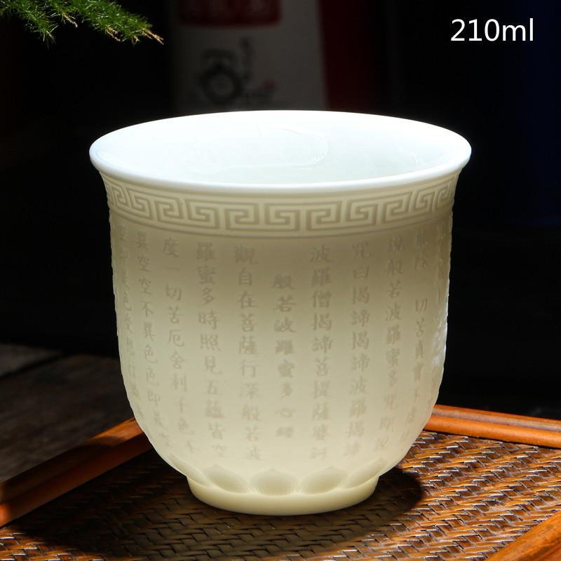 Ceai de ceai din portelan alb chinezesc de mana Bol de ceai in relief tridimensional pentru set de ceai de capacitate mare Accesorii Master Cup