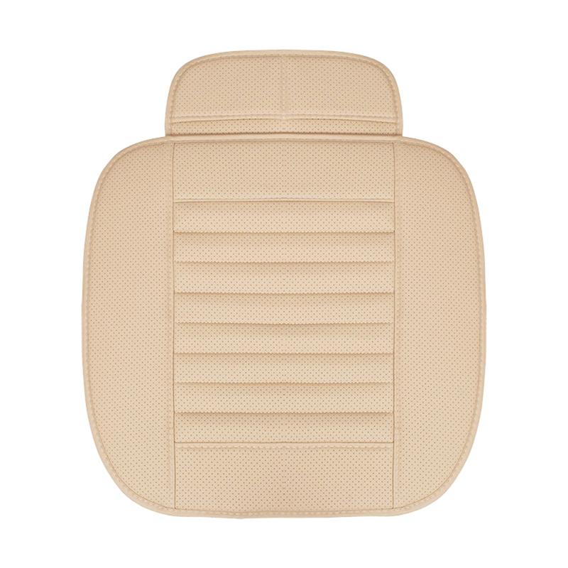 Universal Car Seat Cover Summer Breathable PU Leather Cushion Front Chair Pad Protector Auto Accessories Beige