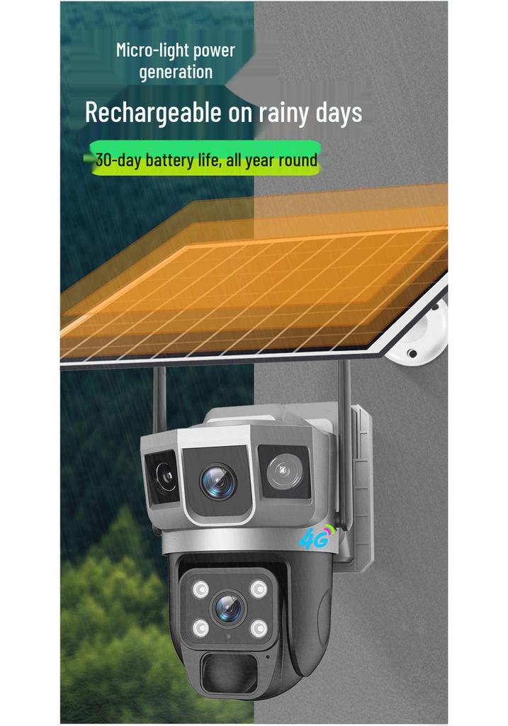 V380 Solar-Powered 4G Outdoor Camera with Dual-Light Night Vision and Low Power Consumption