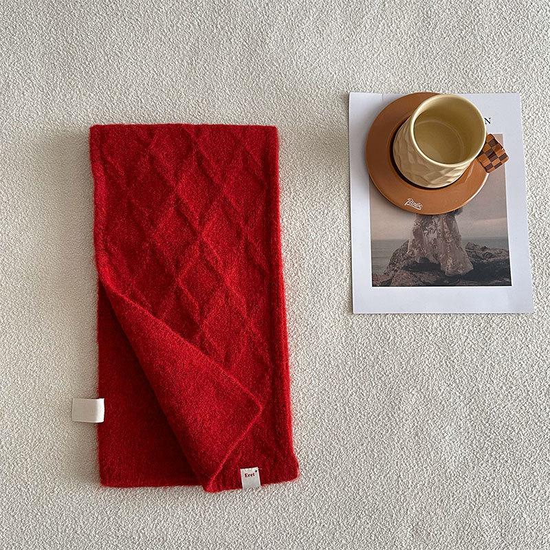Holiday Gift Luxury Women'S Scarf Autumn/Winter  Collection Solid Color Korean Knitted Scarf Warm Shawl Fashion