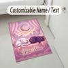 Moonlit Cat Theme Soft Crystal Velvet Rug Custom Name & Text Print Non Slip Floor Rug for Bedroom Living Room