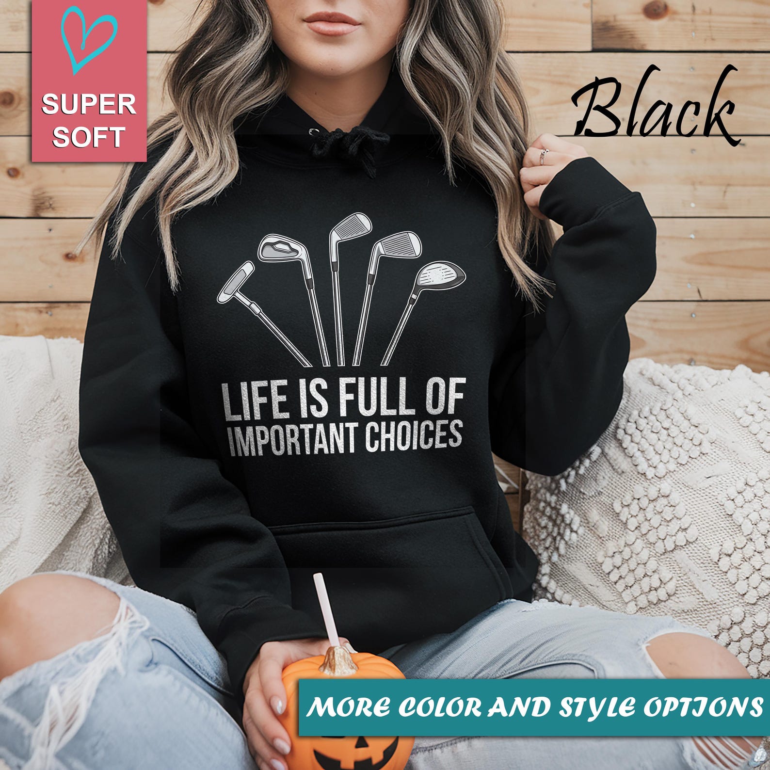 Funny Golf Shirt, Life Is Full of Important Choices Tee, Golf Lover Graphic T-Shirt S