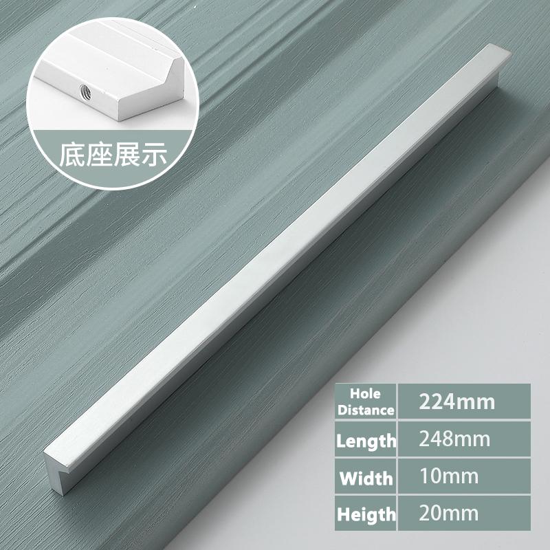 WV Silver Black Kitchen Cabinet Handles Dressers Closet Aluminum Knobs Pulls Drawer Furniture Handle Cupboard Wardrobe Hardware