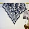 Retro light luxury high-end carriage cotton and linen scarf, spring and autumn new 71cm small square scarf, foreign-style decorative versatile scarf