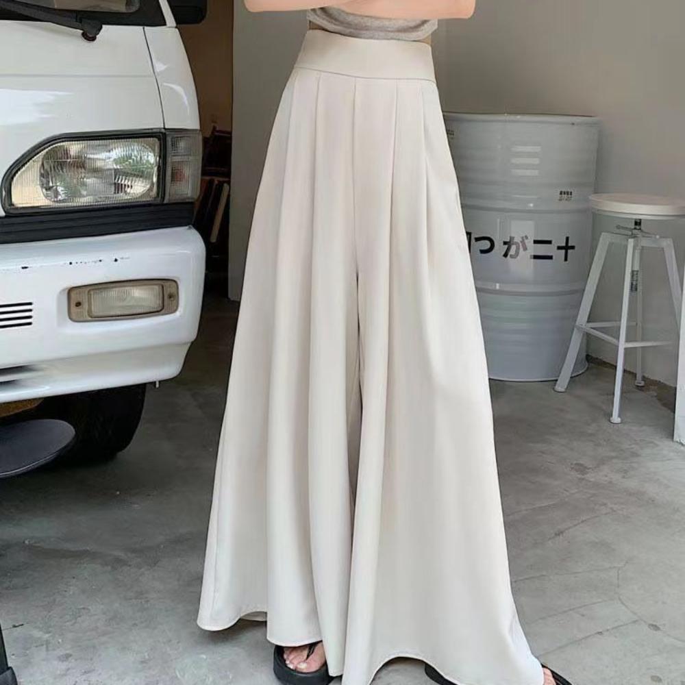 High Waisted Women's Harem Pants Oversized Palazzo Pleated Culottes Leisure Wide Leg Pants Girl