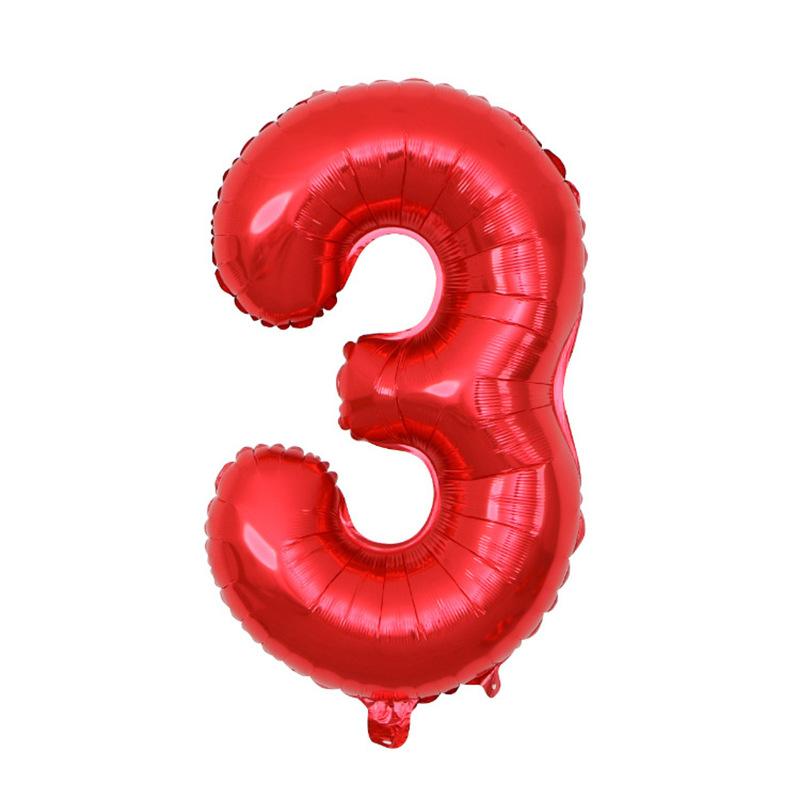 Small Digital Balloon 16-Inch Us Version Of Thin Body Decoration Birthday Party Aluminum Film Balloon Digital Balloon