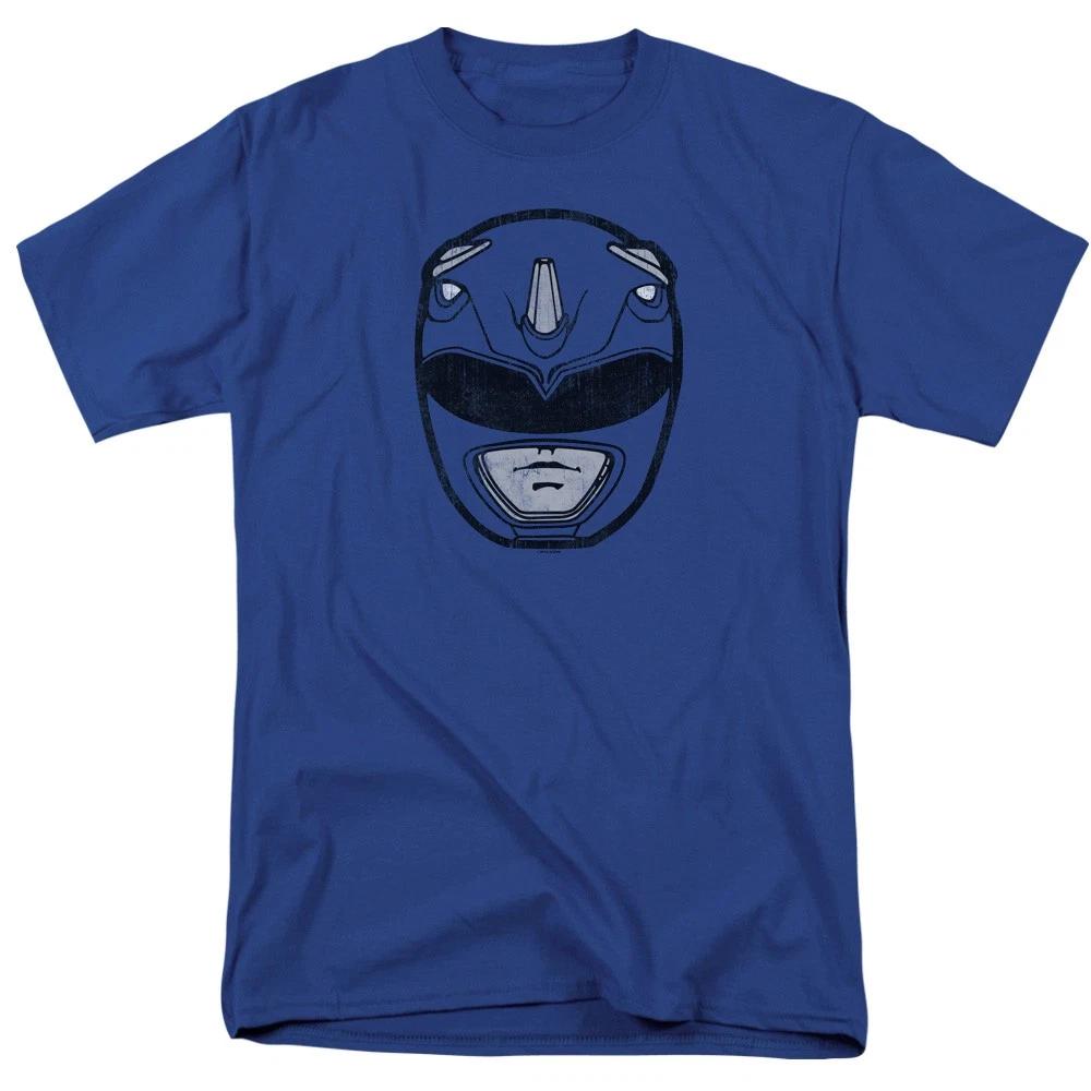 Power Rangers - Blue Ranger Mask - Unisex Short Sleeve Children s T-shirt - Blue 130