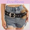 Fashion Wide Fake Leather Waist Belt With Metal Buckle For Trendy Street Style