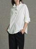 GUOE 100% Cotton Baroque Ruffle Lace Collar Shirt