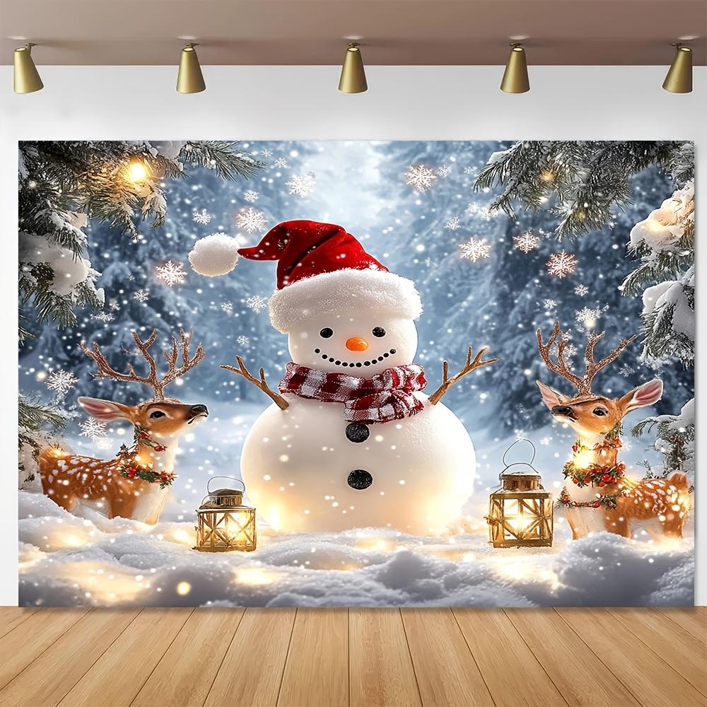 1Pcs Merry Christmas Snowman 70 Decoration Background Winter Backdrop Decorations For Photo Studio Photo Booth Christams Party