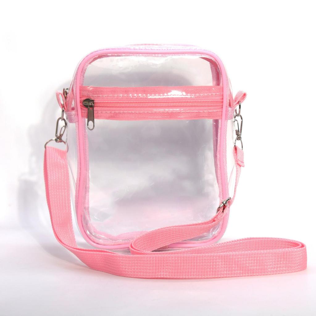 Przezroczysta kosmetyczka podróżna z PVC z odpinanym paskiem na ramię - Przenośna, wodoodporna, torba do przechowywania crossbody na wyjścia