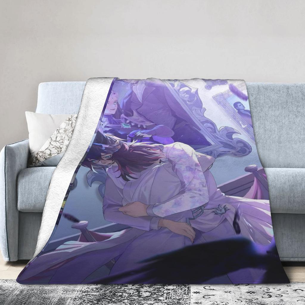 Twisted-Wonderland Blanket Malleus Draconia Cartoon Game Flannel Awesome Warm Throw Blankets for Home Restaurant Spring Autumn