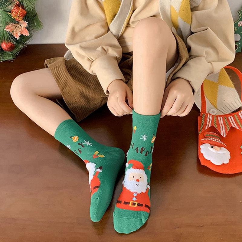 3 Pairs Kids Socks Children Boys Girls Cute Cartoon Pattern Socks Mid-tube Baby Socks