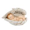 Estatueta de Natal Resinas Inquebráveis Bebê Dormindo em Asa de Anjo Estátua Miniatura Centros de Mesa Festivos Decorações para Casa