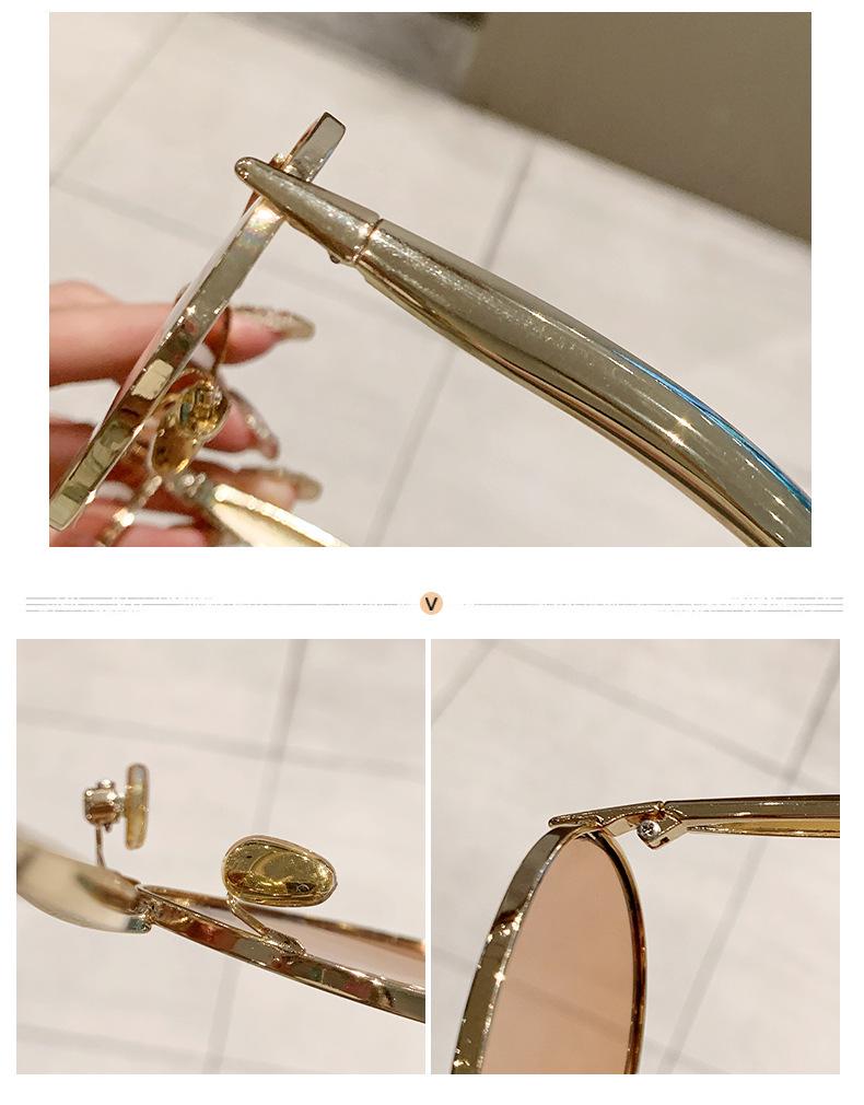 Modne damskie okulary przeciwsłoneczne aviator: Styl Europejski/Amerykański, Duża Oprawka, Retro Podwójny Mostek, Inspirowane Celebrytami Internetowymi