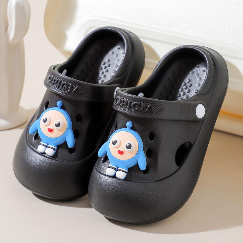 Children's Non-Slip Cartoon Beach Slippers, Closed-Toe for Ages 6-12, Two-Way Summer Shoes