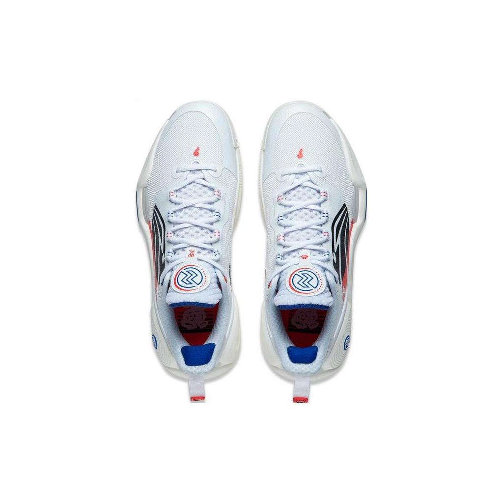 Li Ning Speed 9 Dämpfung Rutschfest Abriebfest Niedrig geschnitten Basketballschuhe Herren Weiß Rot ABPT001-4