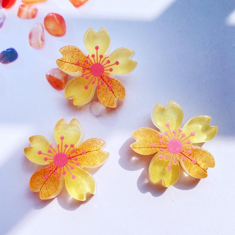 10Pcs New Cute Resin Mini Mixed Luminous Flowers Flat Back Cabochon Scrapbook Kawaii DIY Embellishments Accessories E36