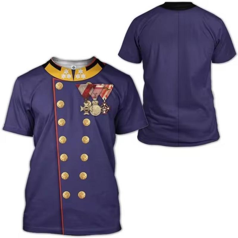 Cosplay Uniform 3D-Druck T-Shirt Mann Sommer O-Ausschnitt Kurzarm Übergroßes Top Casual Tee Lose Streetwear Harajaku